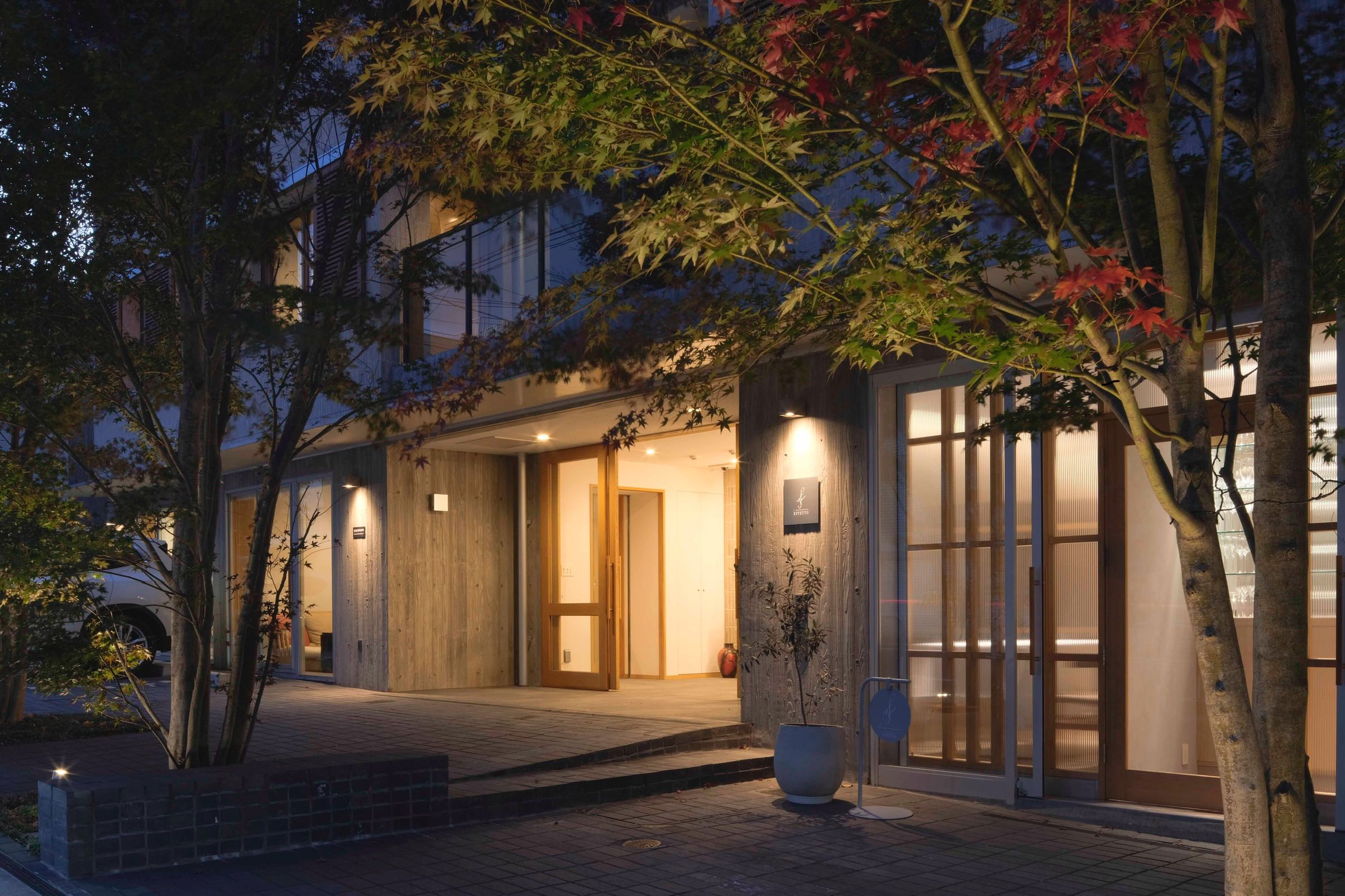  South entrance at night 